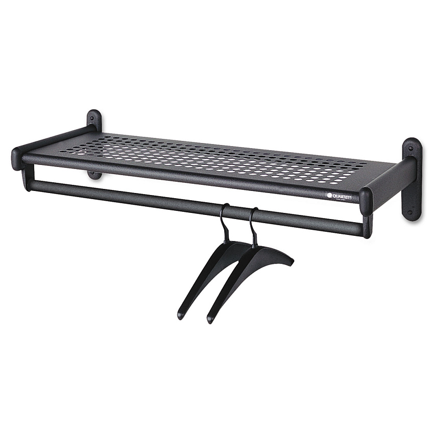 Quartet Metal Wall Shelf Rack, Powder Coated Textured Steel, 36w x 14.5d x 6h, Black (QRT20403)