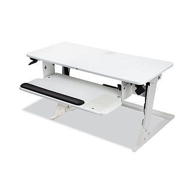 3M Precision Standing Desk, 35.4" x 23.2" x 6.2" to 20", White (MMMSD60W)