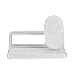 Kensington StudioCaddy with Qi Wireless Charging for Apple Devices, USB-A/USB-C, Silver (KMW59090)