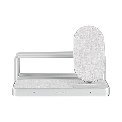 Kensington StudioCaddy with Qi Wireless Charging for Apple Devices, USB-A/USB-C, Silver (KMW59090)
