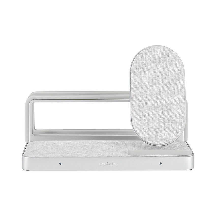 Kensington StudioCaddy with Qi Wireless Charging for Apple Devices, USB-A/USB-C, Silver (KMW59090)