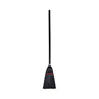 Boardwalk Flag Tipped Poly Lobby Brooms, Flag Tipped Poly Bristles, 38" Overall Length, Natural/Black, 12/Carton (BWK951BP)