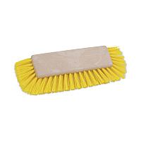 Boardwalk Dual-Surface Scrub Brush, Yellow Polypropylene Bristles, 10" Brush, Plastic Handle (BWK3410)