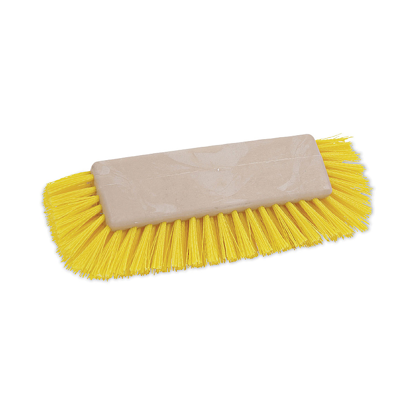 Boardwalk Dual-Surface Scrub Brush, Yellow Polypropylene Bristles, 10" Brush, Plastic Handle (BWK3410)