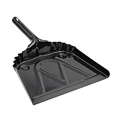 Boardwalk Metal Dust Pan, 12 x 14, 5" Handle, 20-Gauge Steel, Black (BWK04212EA)
