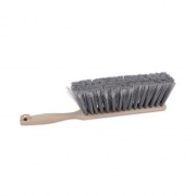 Boardwalk Counter Brush, Gray Flagged Polypropylene Bristles, 4.5" Brush, 3.5" Tan Plastic Handle (5408)
