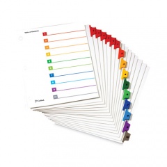 Cardinal OneStep Printable Table of Contents and Dividers, 10-Tab, 1 to 10, 11 x 8.5, White, 6 Sets (61028)