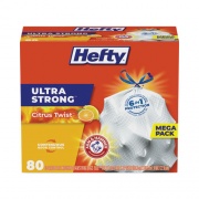 Hefty Ultra Strong Scented Tall White Kitchen Bags, 13 gal, 0.9 mil, 23.75" x 24.88", White, 240/Carton (E88354CT)