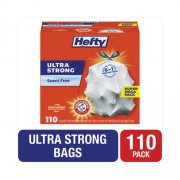 Hefty Ultra Strong Tall Kitchen and Trash Bags, 13 gal, 0.9 mil, 23.75" x 24.88", White, 110/Box (E88368)