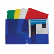 C-Line Two-Pocket Heavyweight Poly Portfolio Folder, 3-Hole Punch, 11 x 8.5, Assorted, 10/Pack (32930)