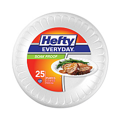 Hefty Soak Proof Tableware, Foam Plates, 10.25" dia, White, 25/Pack, 10 Packs/Carton (RFPD21029CT)