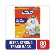 Hefty Ultra Strong Scented Tall White Kitchen Bags, 13 gal, 0.9 mil, 23.75" x 24.88", White, 80/Box (E88354)