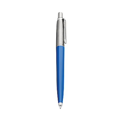 Parker Jotter Ballpoint Pen, Retractable, Medium 0.7 mm, Blue Ink, Royal Blue/Chrome Barrel (PAR2076052)