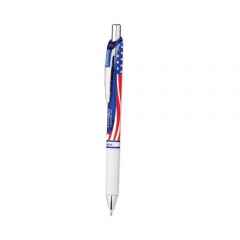 Pentel EnerGel RTX Stars and Stripes Gel Pen, Retractable, Medium 0.7 mm, Black Ink, Red/White/Blue Barrel, 2/Pack (BL77USABP2A)