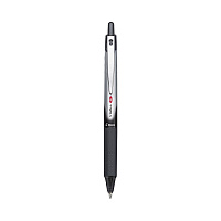 Pilot VBall RT Liquid Ink Roller Ball Pen, Retractable, Fine 0.7 mm, Black Ink, Black/White Barrel (PIL26206)