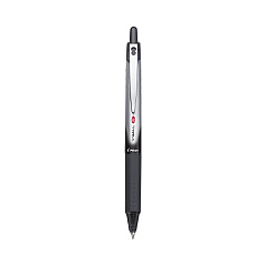 Pilot VBall RT Liquid Ink Roller Ball Pen, Retractable, Fine 0.7 mm, Black Ink, Black/White Barrel (PIL26206)