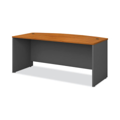 Bush Series C Collection Bow Front Desk, 71.13" x 36.13" x 29.88", Natural Cherry/Graphite Gray (WC72446)
