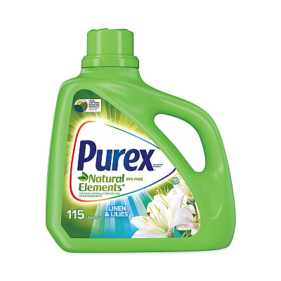 Purex Ultra Natural Elements HE Liquid Detergent, Linen and Lilies, 150 oz Bottle, 4/Carton (DIA01134)