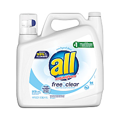 All Ultra Free Clear Liquid Detergent, Unscented, 141 oz Bottle, 4/Carton (DIA46159)