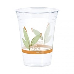 Dart Bare Eco-Forward RPET Cold Cups, 16 oz to 18 oz, Leaf Design, Clear, 50/Pack (RTP16DBAREPK)