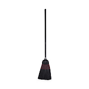 Boardwalk Flagged Tip Poly Bristle Janitor Brooms, 10 x 58.5, Wood Handle, Natural/Black, 12/Carton (BWK930BP)