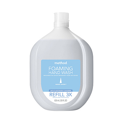 Method Foaming Hand Wash Refill Tub, Sweet Water Scent, 28 oz, 4/Carton (378022)