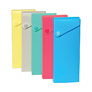 C-Line Slider Pencil Case, 11.43 x 9.5 x 0.6, Sandy Gray, Seafoam Green, Seaside Blue, Sunset Red, Sunny Yellow, 24/Carton (CLI05600DS)