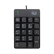 Adesso Spill-Resistant 18-Key Numeric Keypad, Black (ADEAKB601UB)