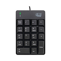 Adesso Spill-Resistant 18-Key Numeric Keypad, Black (ADEAKB601UB)