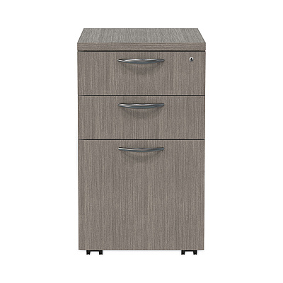 Alera Valencia Series Mobile Pedestal File, Left/Right, 3-Drawer: Box/Box/File, Legal/Letter, Gray, 15.88 x 20.5 x 28.39 (ALEVA572816GY)