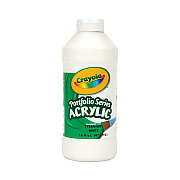 Crayola Portfolio Series Acrylic Paint, Titanium White, 16 oz Bottle (CYO204016432)