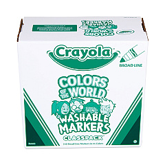 Crayola Ultra-Clean Washable Marker Classpack, Broad Bullet Tip, 8 Assorted Colors, 192/Pack (CYO588208)