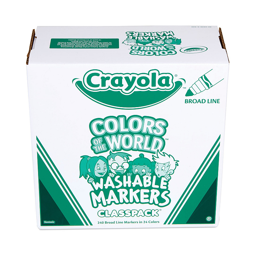 Crayola Ultra-Clean Washable Marker Classpack, Broad Bullet Tip, 8 Assorted Colors, 192/Pack (CYO588208)