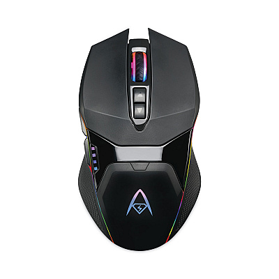 Adesso iMouse X50 Series Gaming Mouse with Charging Cradle, 2.4 GHz Frequency/33 ft Wireless Range, Left/Right Hand Use, Black