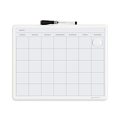 U Brands Magnetic Dry Erase Monthly Calendar, 14 x 11.66, White Surface, White Plastic Frame (UBR260U0004)