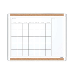 U Brands PINIT Magnetic Dry Erase Calendar with Plastic Frame, One-Month, 20 x 16, White Surface, White Plastic Frame (UBR437U0001)