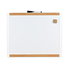 U Brands PINIT Magnetic Dry Erase Board with Plastic Frame, 20 x 16, White Surface, White Plastic Frame (UBR428U0001)