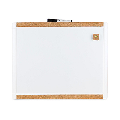 U Brands PINIT Magnetic Dry Erase Board with Plastic Frame, 20 x 16, White Surface, White Plastic Frame (UBR428U0001)