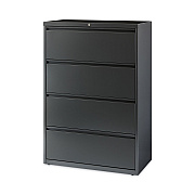 Hirsh Industries Lateral File Cabinet, 4 Letter/Legal/A4-Size File Drawers, Charcoal, 36 x 18.62 x 52.5 (HID16067)