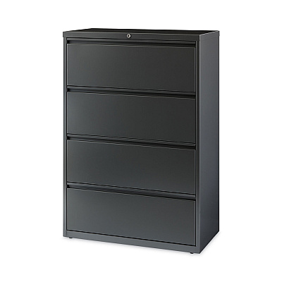 Hirsh Industries Lateral File Cabinet, 4 Letter/Legal/A4-Size File Drawers, Charcoal, 36 x 18.62 x 52.5 (HID16067)