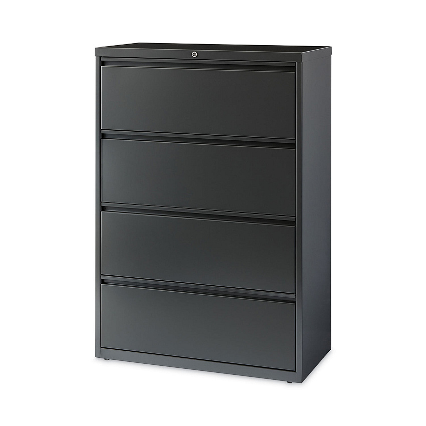 Hirsh Industries Lateral File Cabinet, 4 Letter/Legal/A4-Size File Drawers, Charcoal, 36 x 18.62 x 52.5 (HID16067)