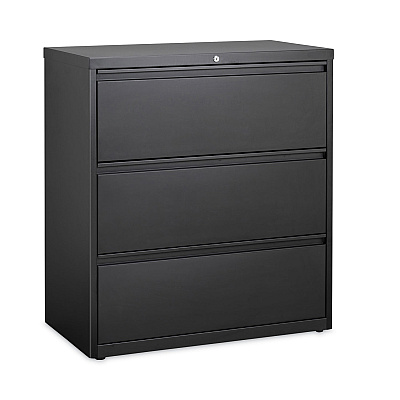 Hirsh Industries Lateral File Cabinet, 3 Letter/Legal/A4-Size File Drawers, Black, 36 x 18.62 x 40.25 (HID14986)