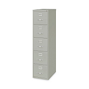 Alera Five-Drawer Economy Vertical File, Letter-Size File Drawers, 15" x 26.5" x 61.37", Light Gray (ALEHVF1562LG)