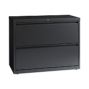 Hirsh Industries Lateral File Cabinet, 2 Letter/Legal/A4-Size File Drawers, Charcoal, 36 x 18.62 x 28 (HID16065)