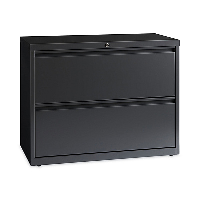 Hirsh Industries Lateral File Cabinet, 2 Letter/Legal/A4-Size File Drawers, Charcoal, 36 x 18.62 x 28 (HID16065)