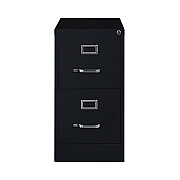 Alera Two-Drawer Economy Vertical File, Letter-Size File Drawers, 15" x 26.5" x 28.37", Black (ALEHVF152629BL)