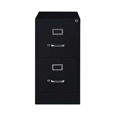 Alera Two-Drawer Economy Vertical File, Letter-Size File Drawers, 15" x 26.5" x 28.37", Black (ALEHVF152629BL)
