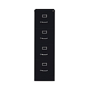 Alera Four-Drawer Economy Vertical File, Letter-Size File Drawers, 15" x 26.5" x 52", Black (ALEHVF152652BL)