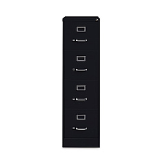 Alera Four-Drawer Economy Vertical File, Letter-Size File Drawers, 15" x 26.5" x 52", Black (ALEHVF152652BL)