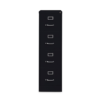 Alera Four-Drawer Economy Vertical File, Letter-Size File Drawers, 15" x 26.5" x 52", Black (ALEHVF152652BL)